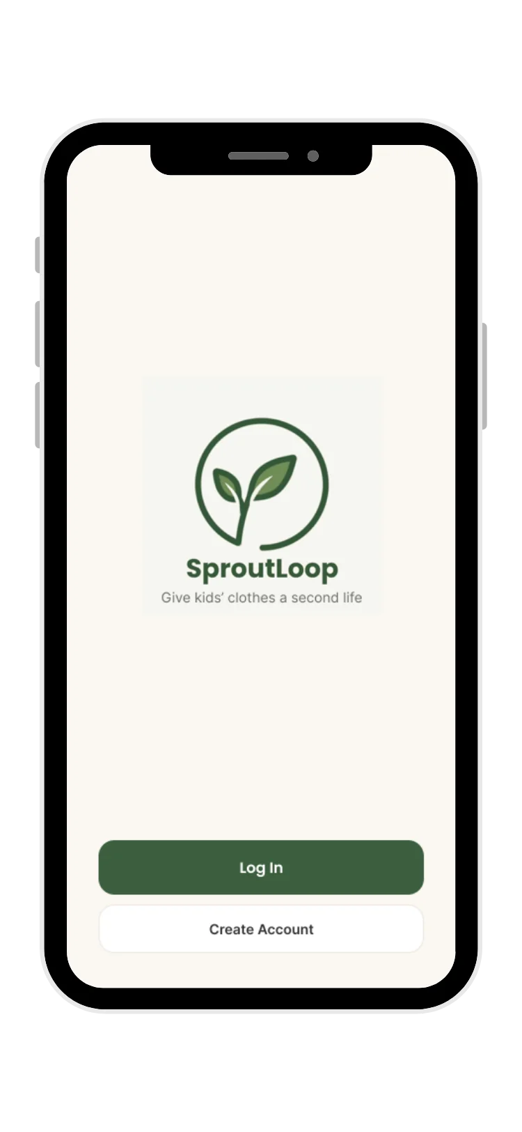 SproutLoop screen 1 — login