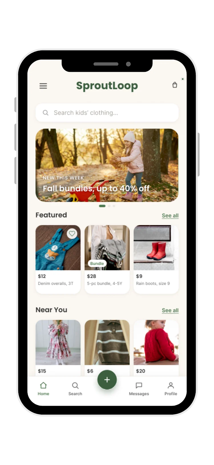 SproutLoop screen 2 — home page